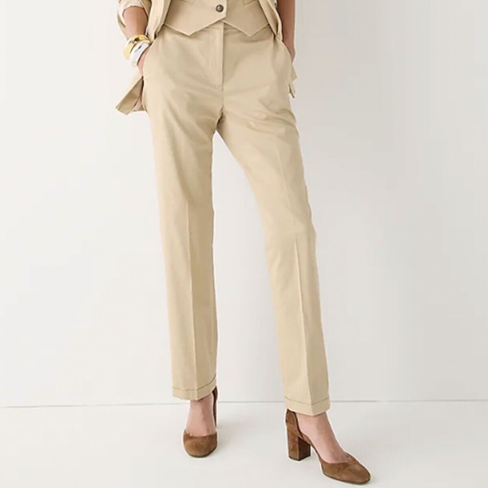 J. Crew Kate cuffed straight-leg pant in lightweight chino, Size 20